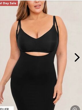 Shapermint Essentials Open Bust Shaper Slip Dress - Black Size XL